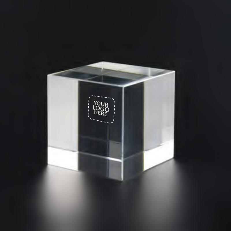 8*8*8 mm Cube Crystal Award With Logo